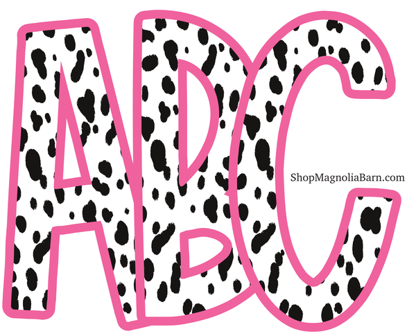 Pink Brights Dalmatian Font- Instant download