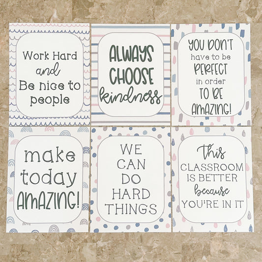 BOHO minimalistic Pastel Classroom Decor- Motivational Posters