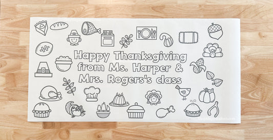 Family Thanksgiving coloring banner