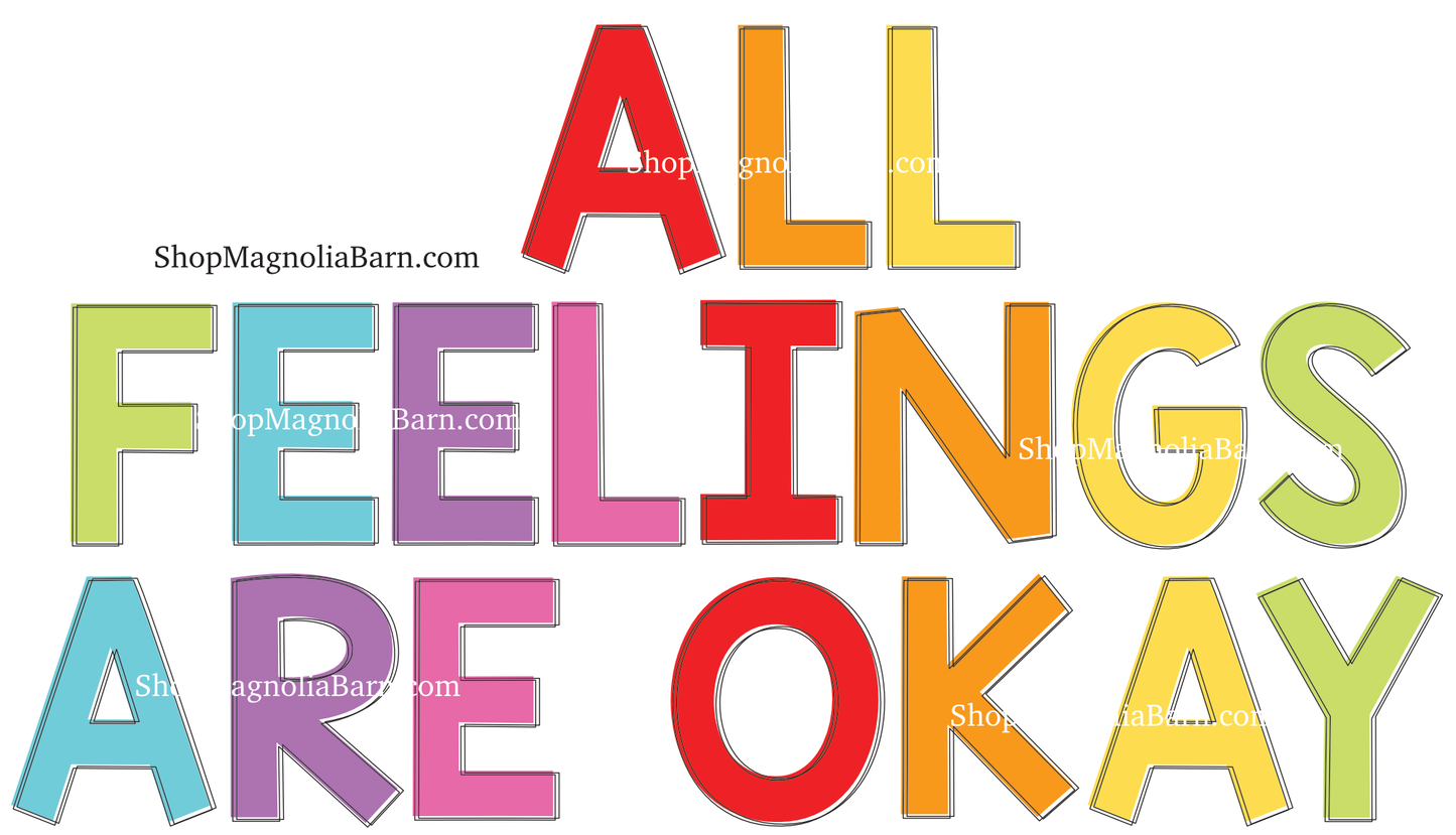 All Feelings Are Okay- Rainbow Colors- Instant Download