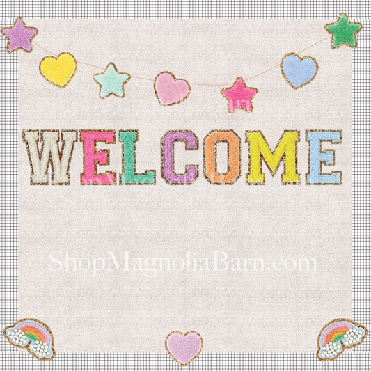 Chenille Patch "Welcome" Printable - Instant Download