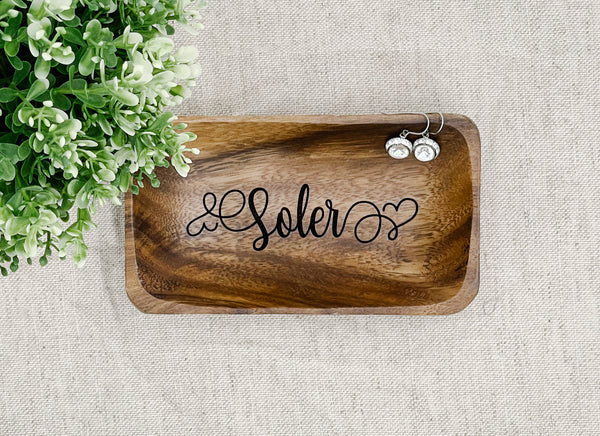 Custom Name Engraved wooden bowl