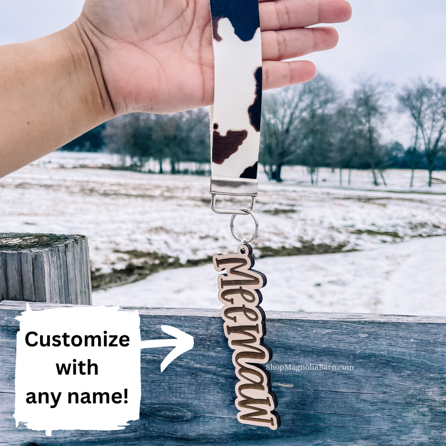 Cow Print Key Fob Writstlet