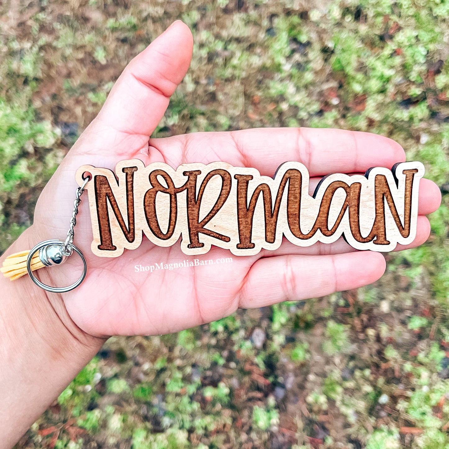Wooden Engraved Name Keychain